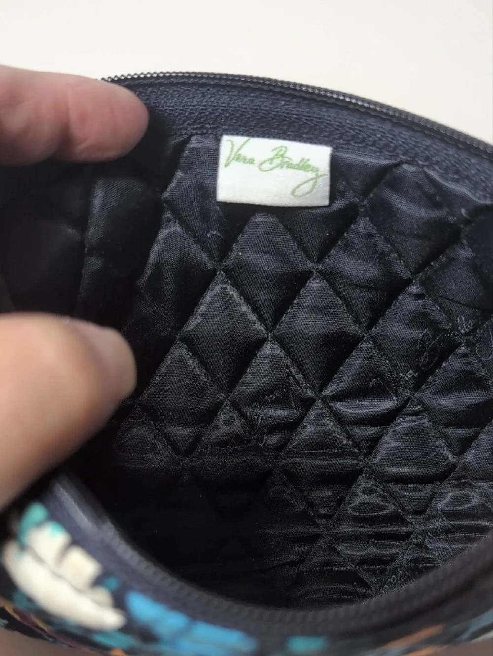 Vera Bradley Floral Quilted Wristlet Pouch - Navy Multicolor
